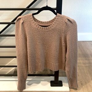 Anthropologie cozy blush modified crop  sweater
